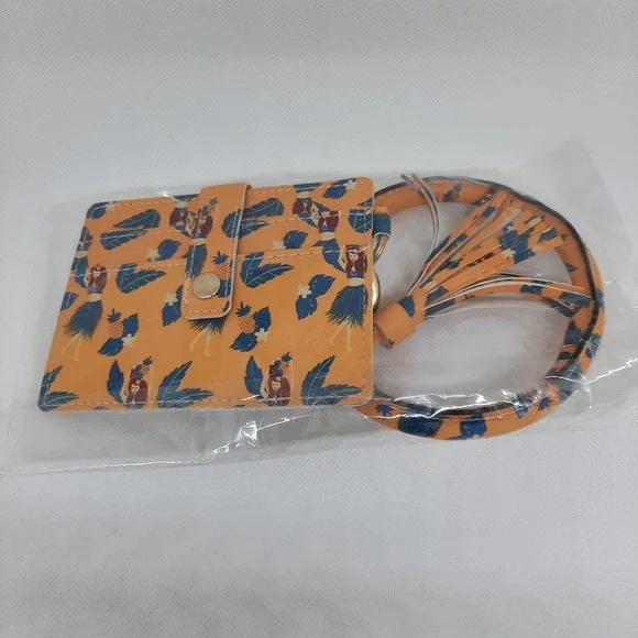 5 For $20.00 Circle Bangle Keychain Wallet ID Card Holder Wristlet - Picture 9 of 11